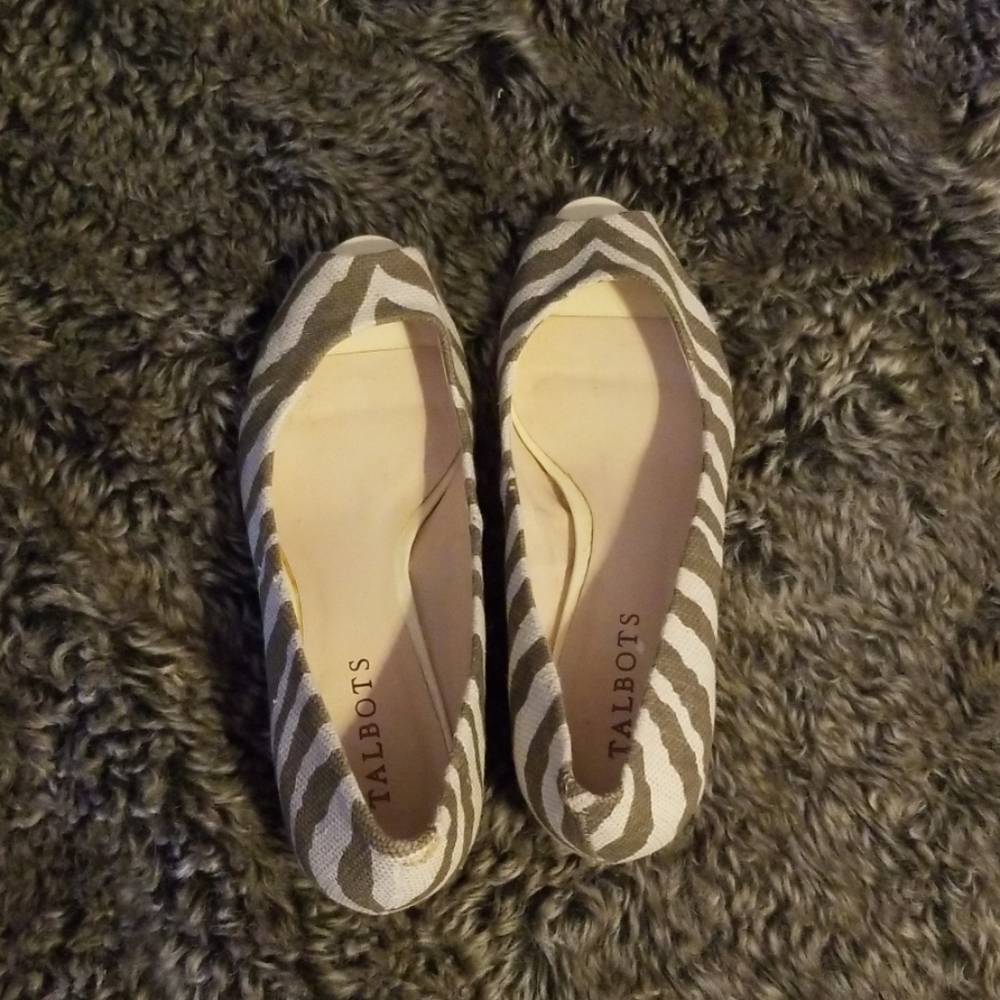 Talbots one inch heel peep toes.